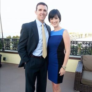 Loft Size 4 dress blue and black